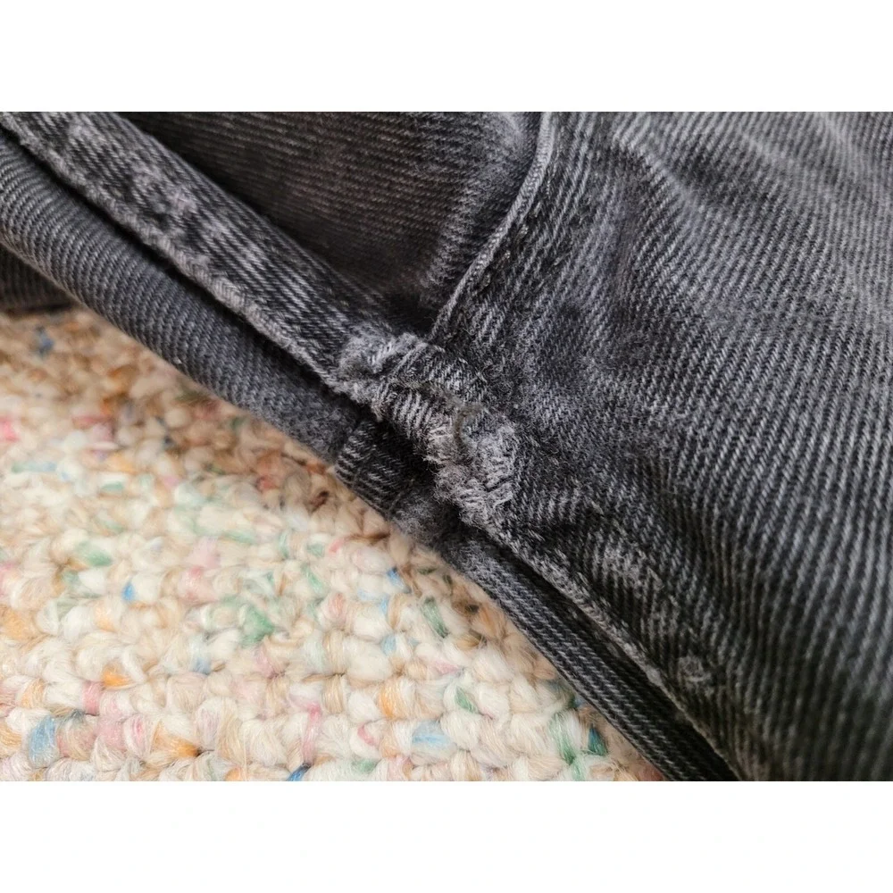 Levi's 505 Jeans Mens 36x30 Black Regular Fit Straight Leg Distressed Denim